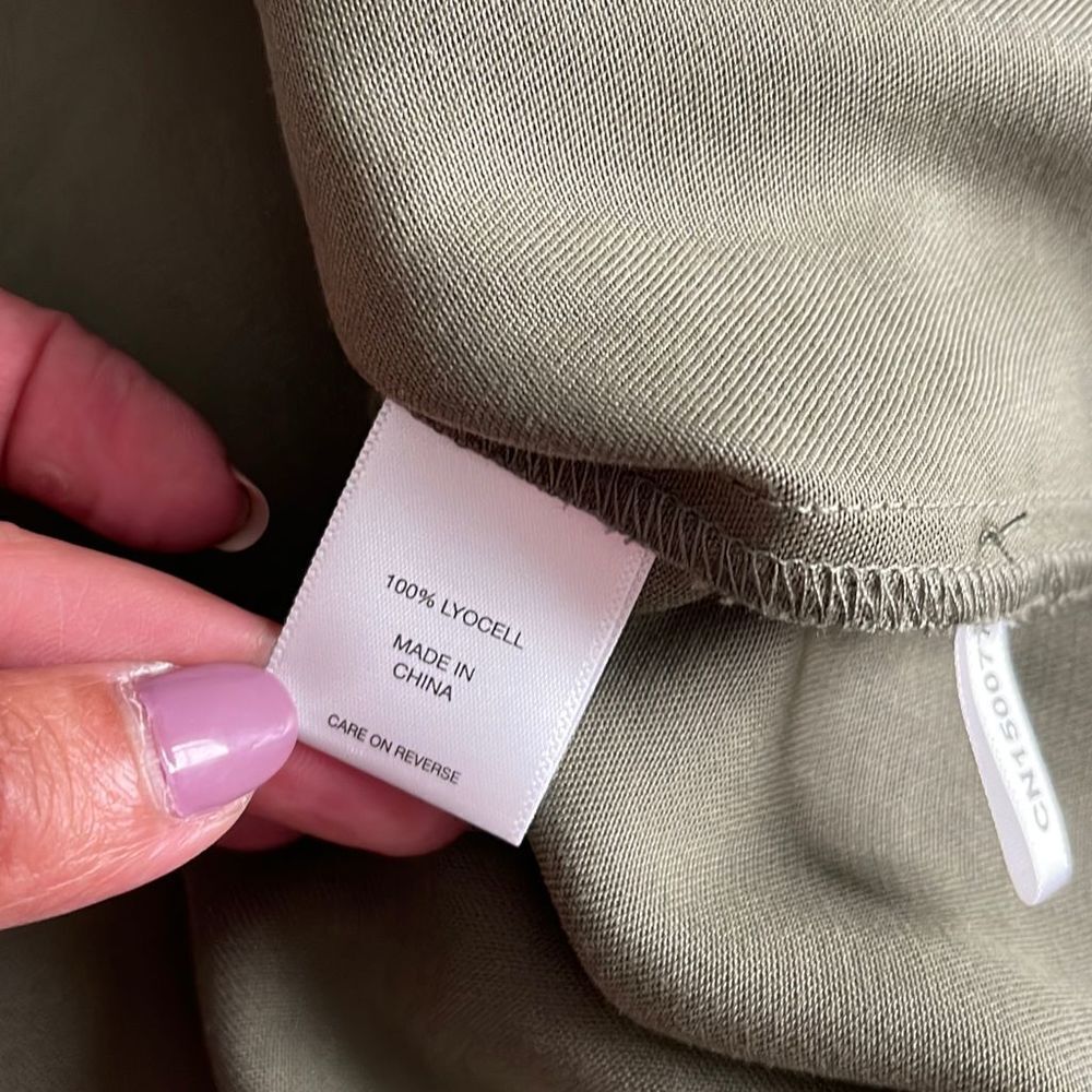 New York and Company Babydoll Dress. Size Medium. Army Green - Picture 10 of 11